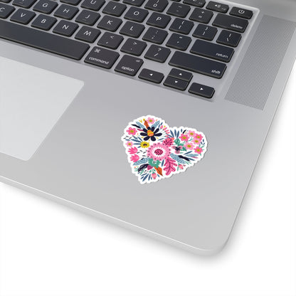 Kiss-Cut Vinyl Decals - Flower hearts Printify