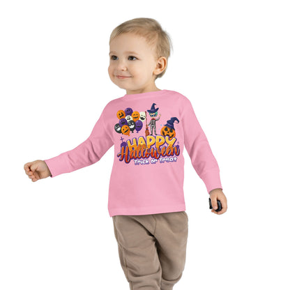 Toddler Long Sleeve Tee - Happy halloween trick or treat - [[{"value":"Wonderwear Kid"}]]