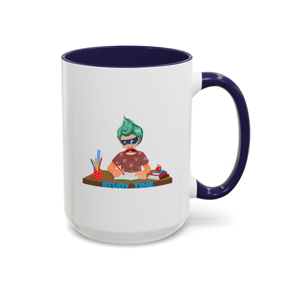 Accent Coffee Mug - Super kiddo studying - [[{"value":"Wonderwear Kid"}]]