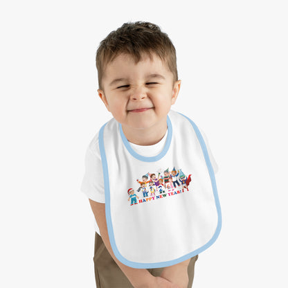 Baby Bib - Happy new year from super kiddo - [[{"value":"Wonderwear Kid"}]]