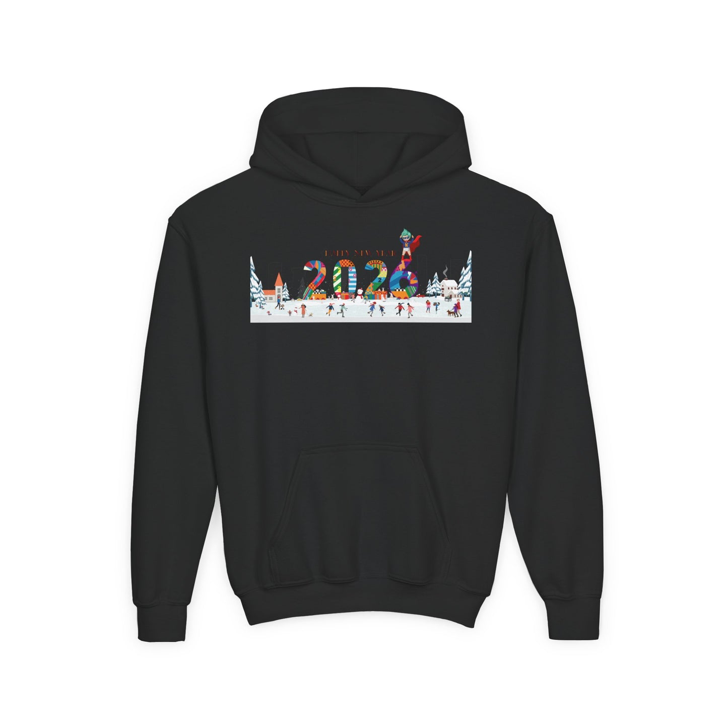 Youth Heavy Blend Hooded Sweatshirt - Happy 2026