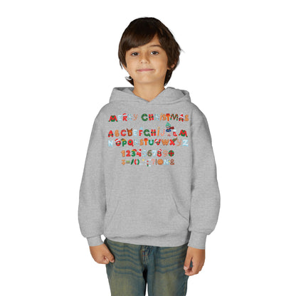 Youth Heavy Blend Hooded Sweatshirt - Christmas alphabet - [[{"value":"Wonderwear Kid"}]]