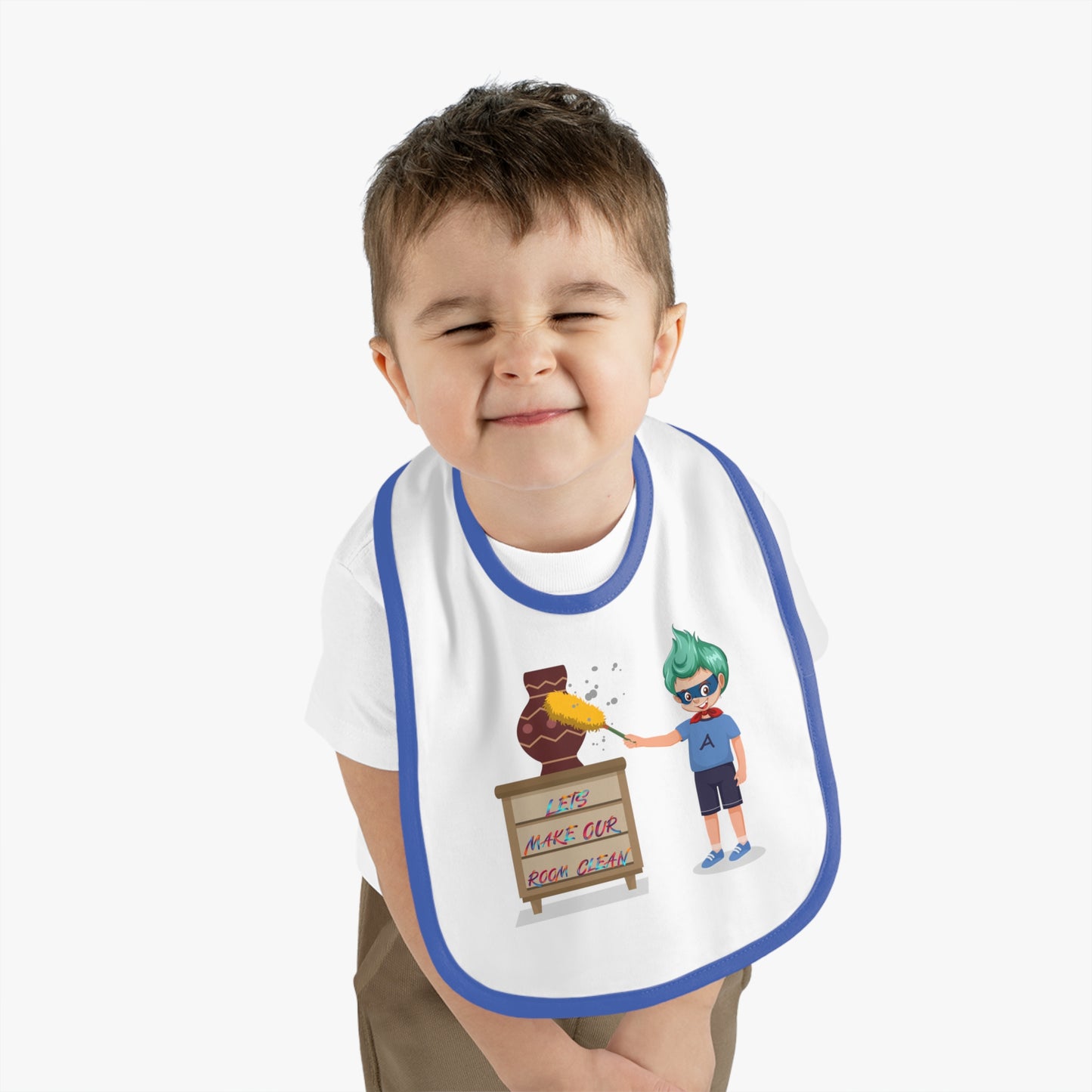 Baby Bib - Super kiddo cleaning a vase
