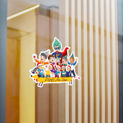 Christmas Kiss-Cut Vinyl Decals – Happy new year with friends - [[{"value":"Wonderwear Kid"}]]