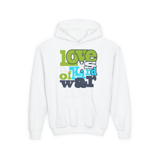 Youth Heavy Blend Hooded Sweatshirt - Love is Kind of War
