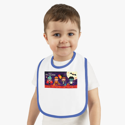 Baby Bib - Super kiddo with friends on holloween - [[{"value":"Wonderwear Kid"}]]