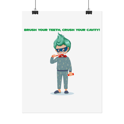 Rolled Posters - Super kiddo brushing teeth - [[{"value":"Wonderwear Kid"}]]