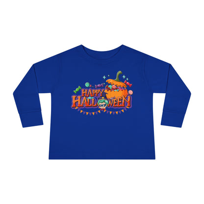 Toddler Long Sleeve Tee - Happy halloween banner Printify