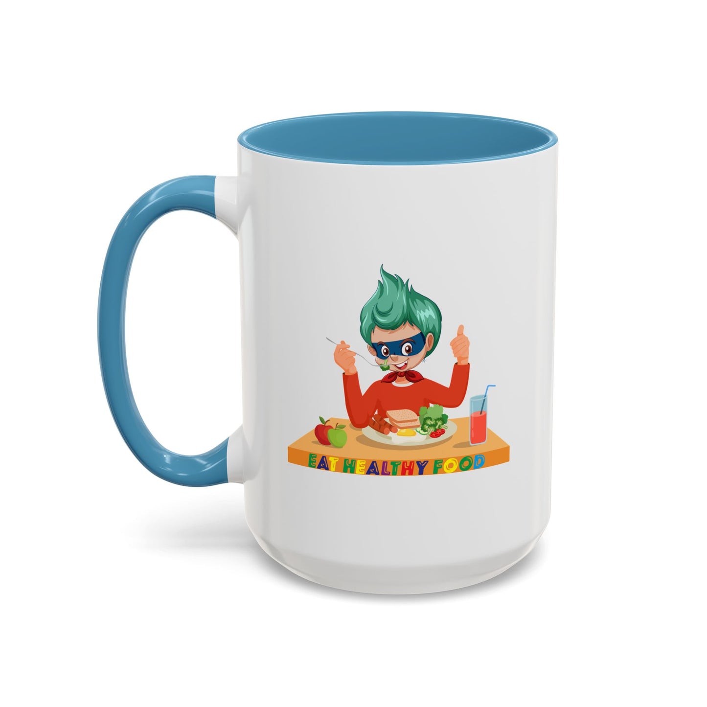 Accent Coffee Mug - Super kiddo eating healthy breafast