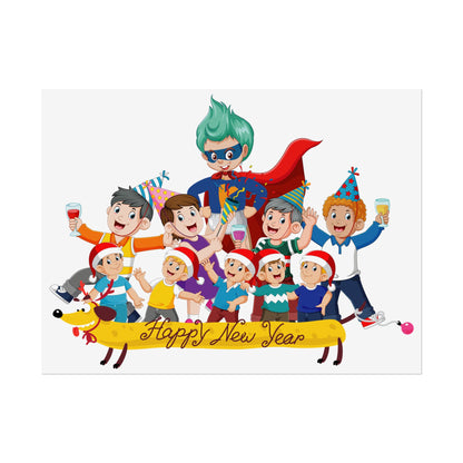 Rolled Posters - Happy new year with friends - [[{"value":"Wonderwear Kid"}]]
