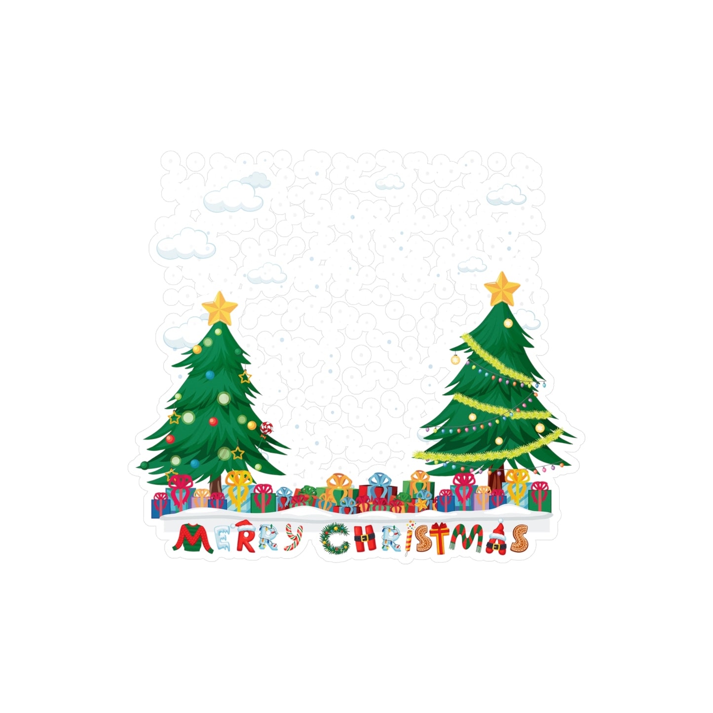 Christmas Kiss-Cut Vinyl Decals – Christmas and snowing