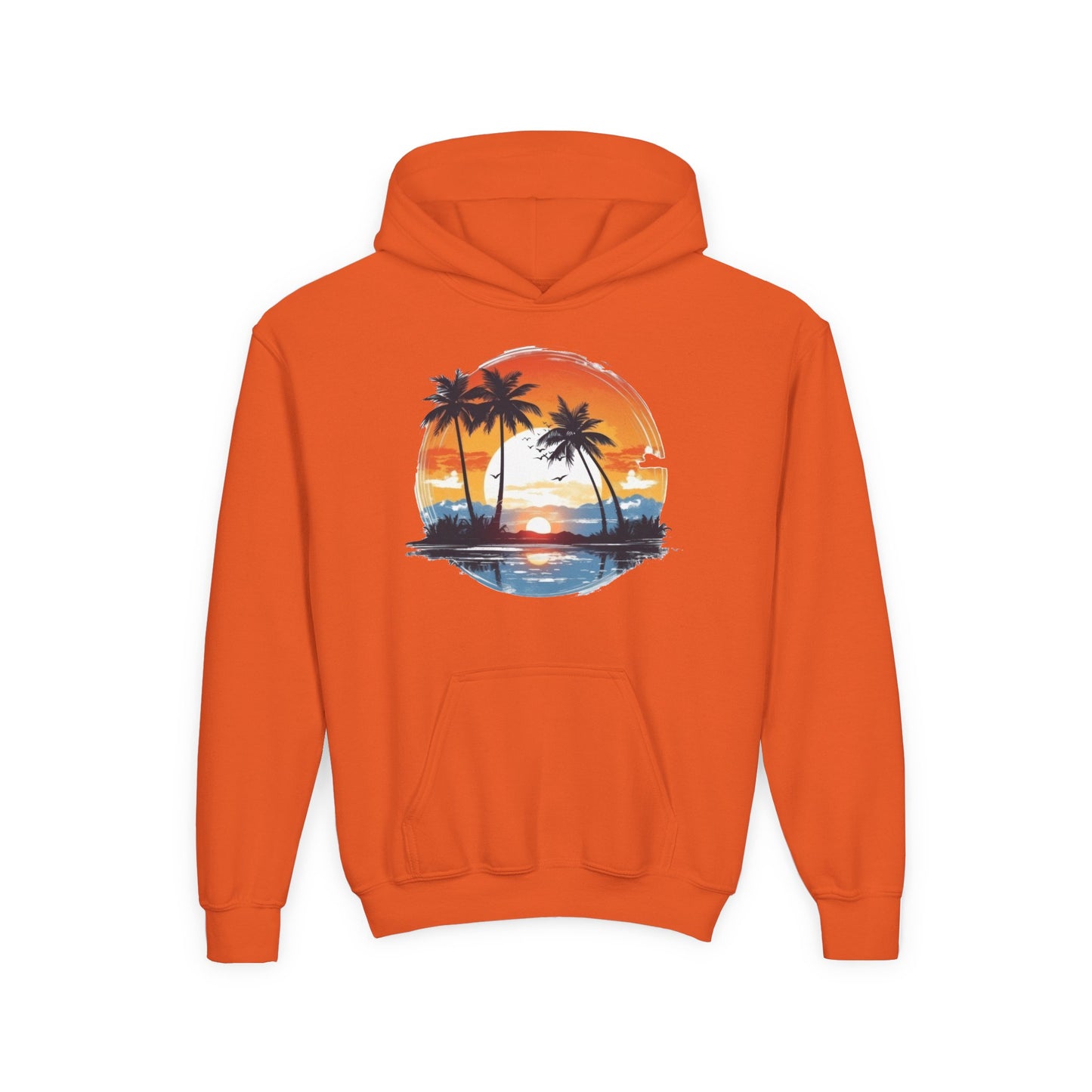 Youth Heavy Blend Hooded Sweatshirt - Tropical Sunset Beachwear