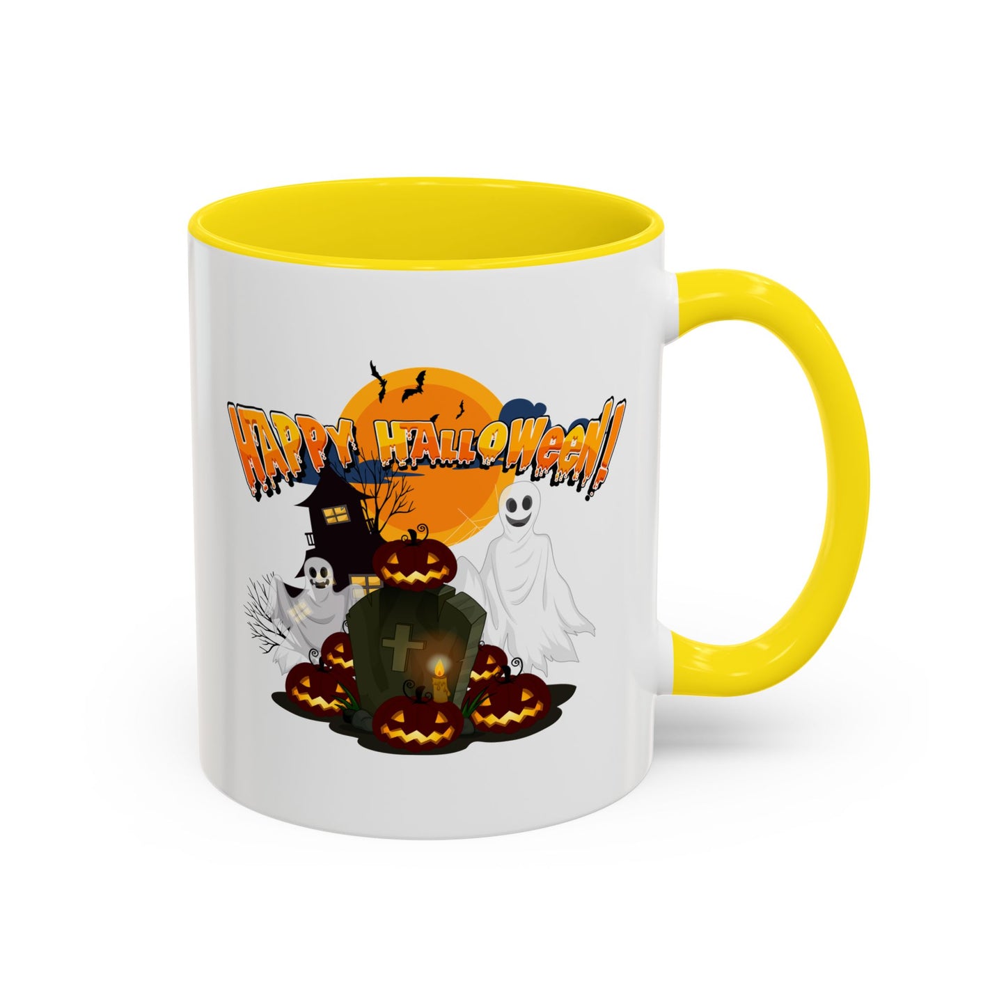 Accent Coffee Mug - Happy holloween - cemetery