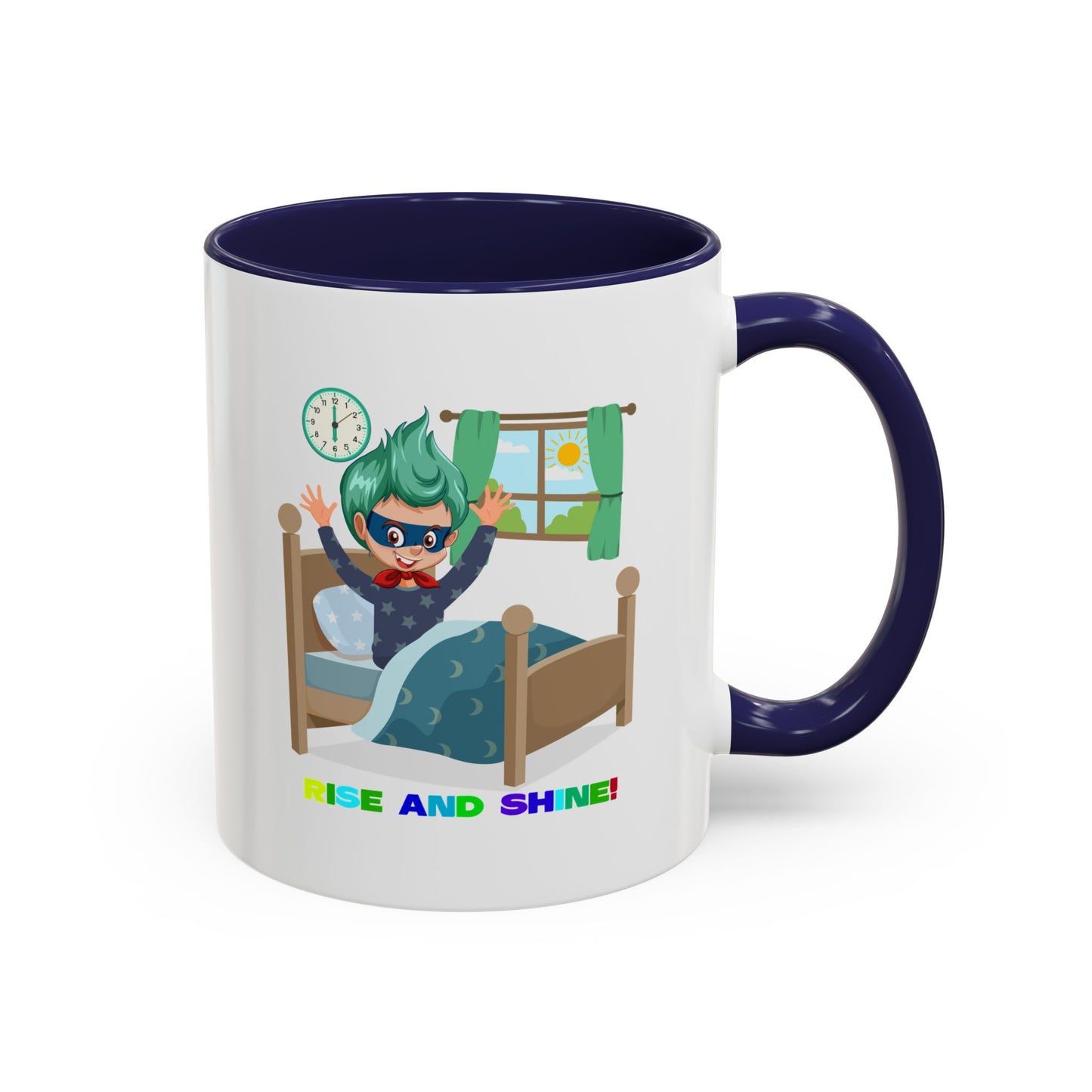 Accent Coffee Mug - Super kiddo teaches us to wake up early