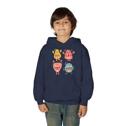 Youth Heavy Blend Hooded Sweatshirt -  Screaming monsters Printify