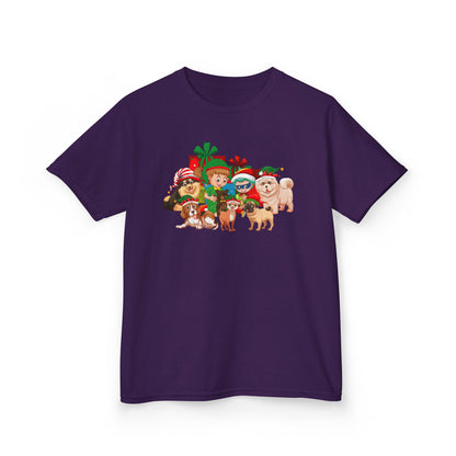 Kids Heavy Cotton™ Tee - Christmas with super kiddo pet friends without text - [[{"value":"Wonderwear Kid"}]]