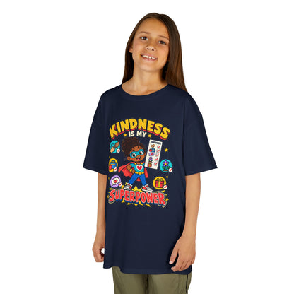 Kids Heavy Cotton™ Tee - Kindness Is My Superpower