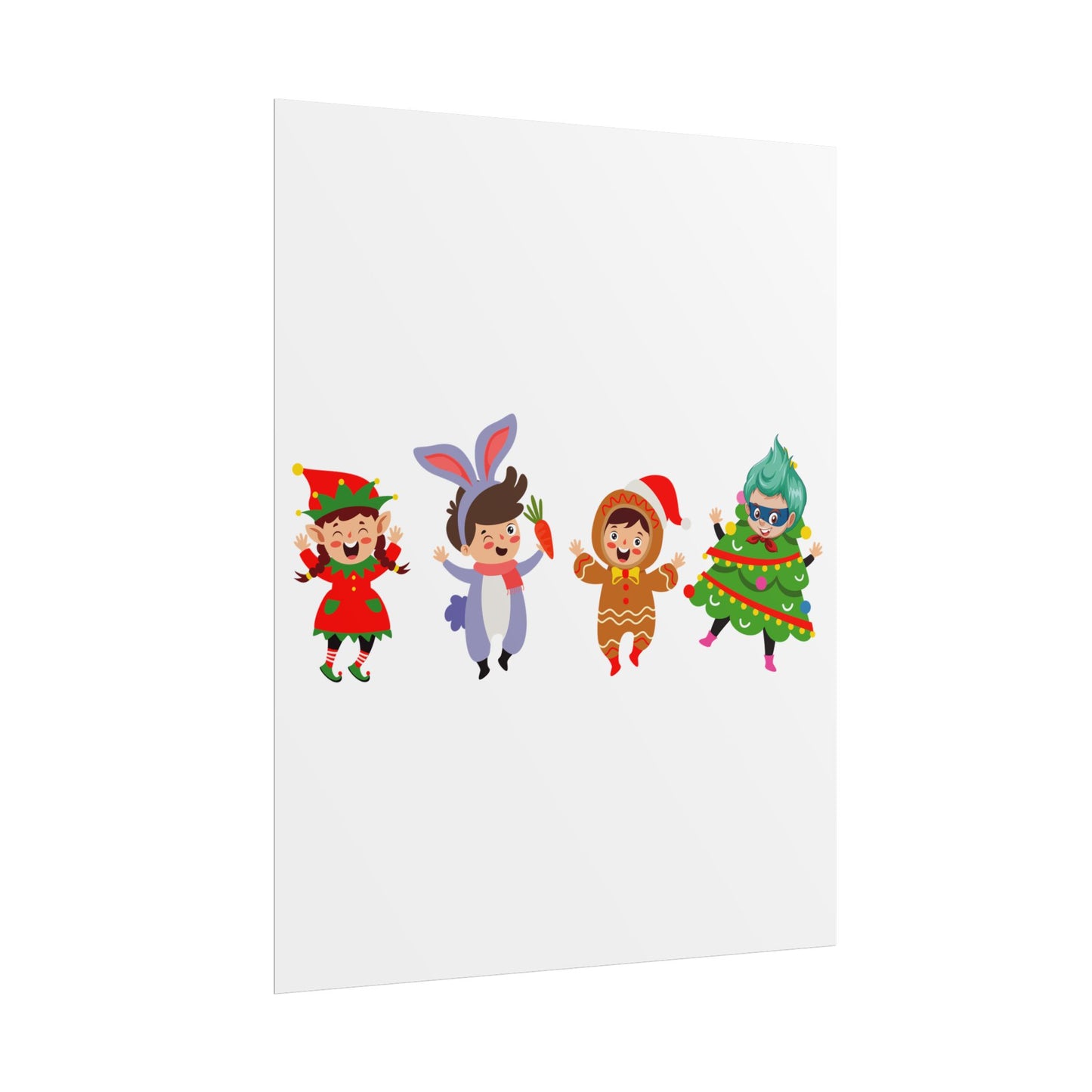 Rolled Posters - Super kiddo in christmas tree attire - [[{"value":"Wonderwear Kid"}]]