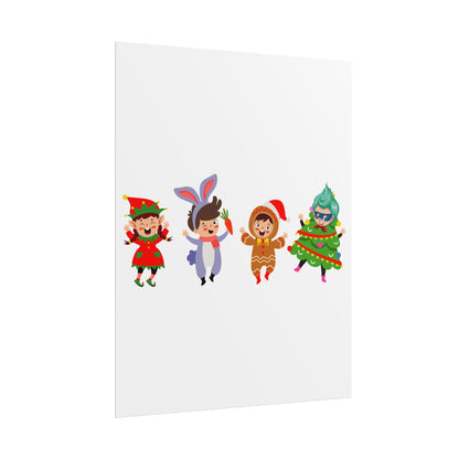 Rolled Posters - Super kiddo in christmas tree attire - [[{"value":"Wonderwear Kid"}]]