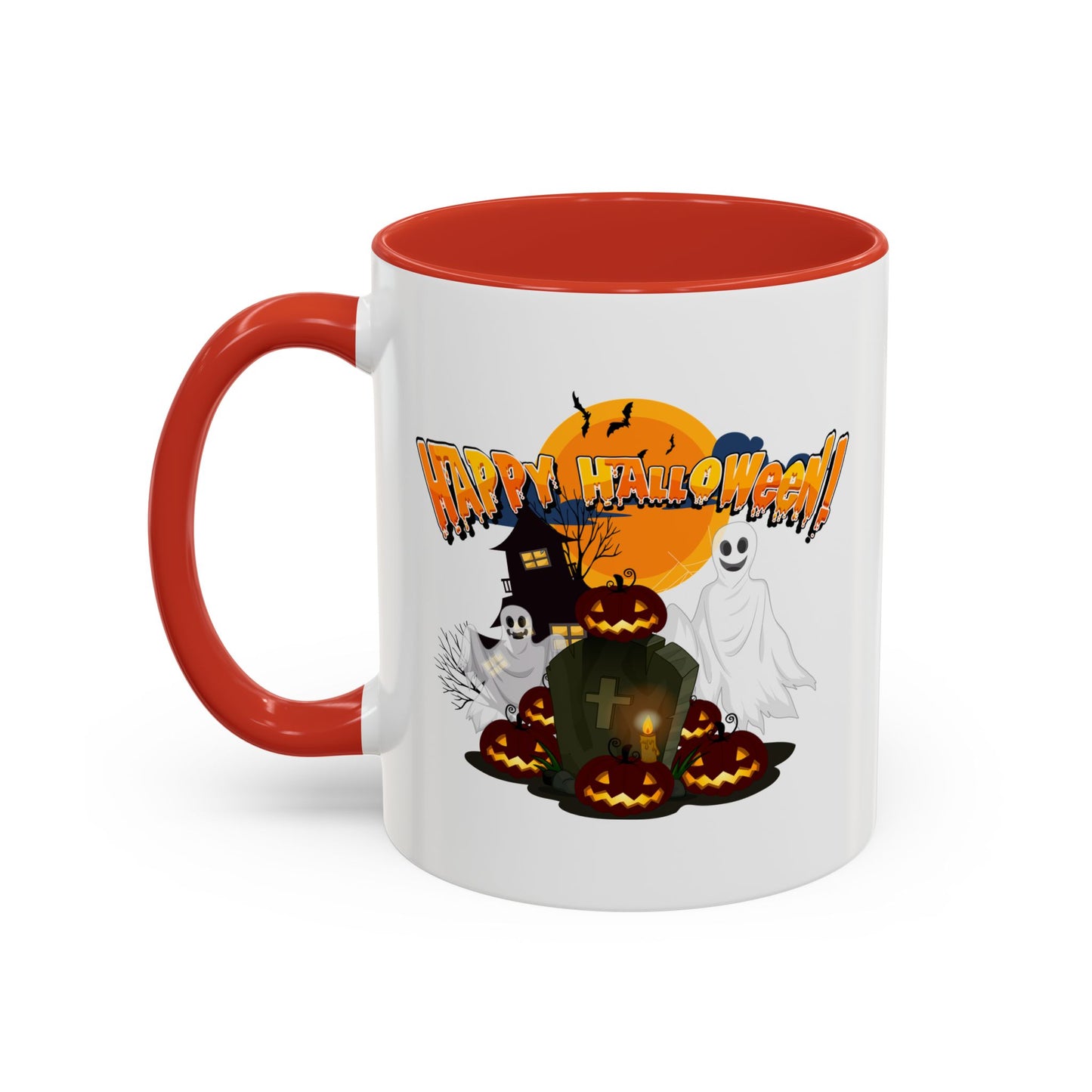 Accent Coffee Mug - Happy holloween - cemetery