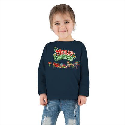 Toddler Long Sleeve Tee - Merry christmas from super friends - [[{"value":"Wonderwear Kid"}]]