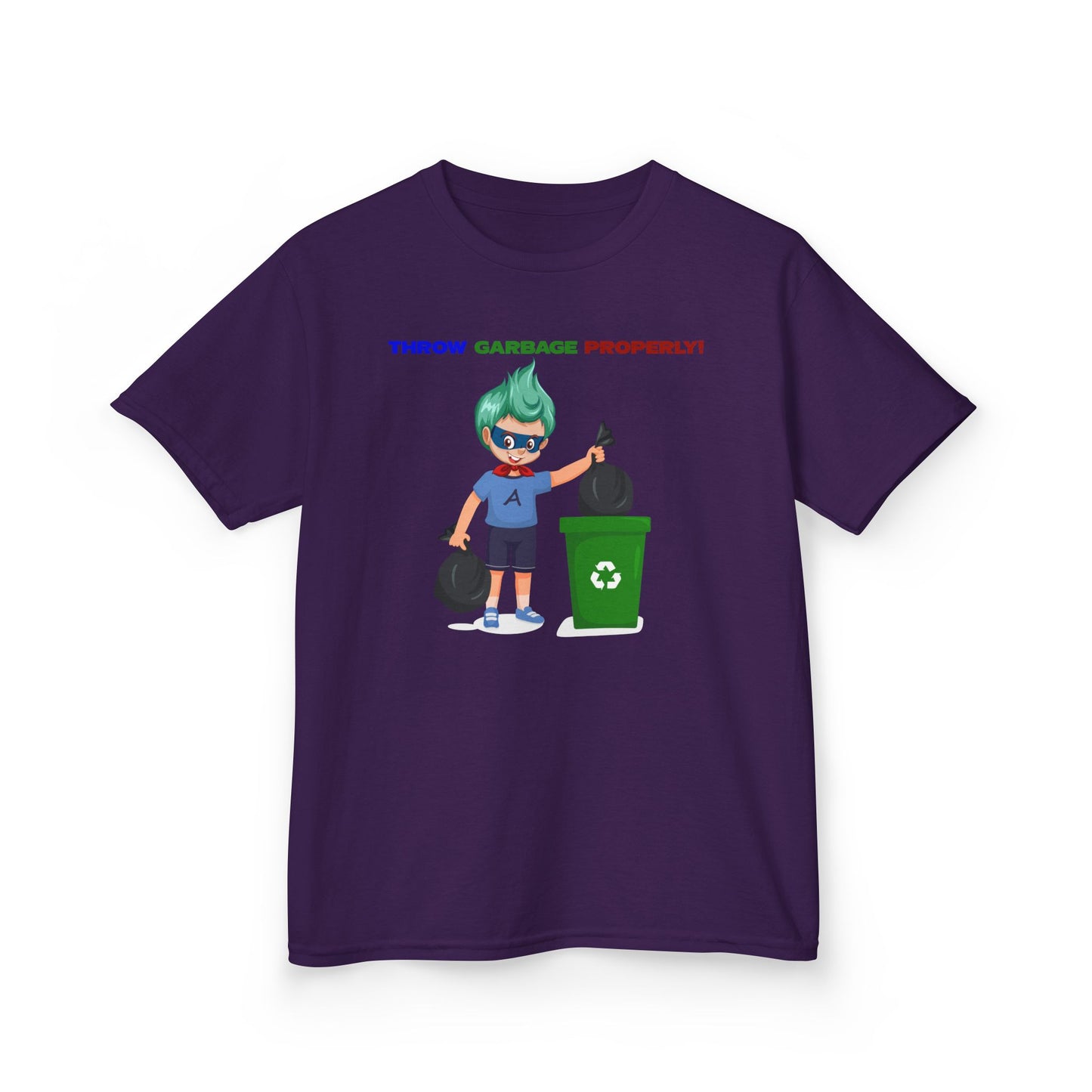 Kids Heavy Cotton™ Tee - Super kiddo taking trash out - [[{"value":"Wonderwear Kid"}]]