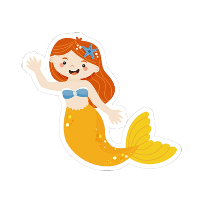 Kiss-Cut Stickers - mermaid yellow tail Printify