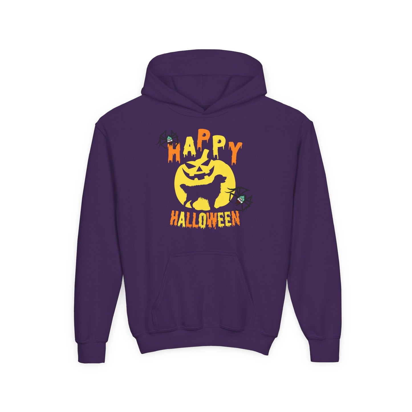Youth Heavy Blend Hooded Sweatshirt - Happy holloween