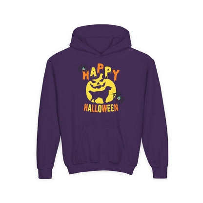 Youth Heavy Blend Hooded Sweatshirt - Happy holloween Printify