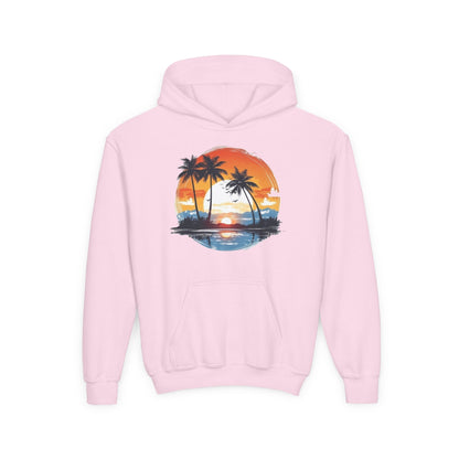 Kids Tropical Sunset Hoodie Printify