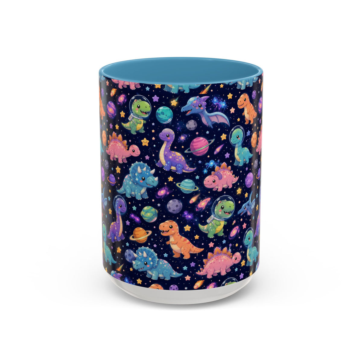 Accent Coffee Mug  (11/15 oz) - Cosmic dinosaurs