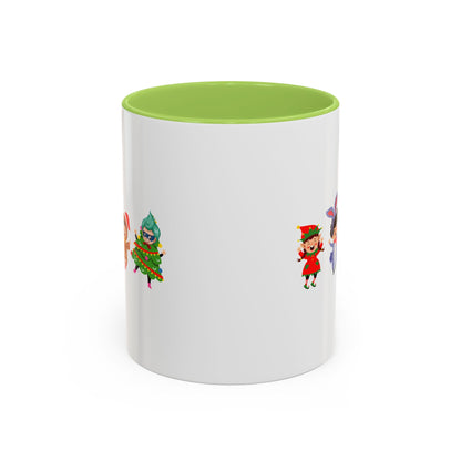 Accent Coffee Mug - Super kiddo in christmas tree attire - [[{"value":"Wonderwear Kid"}]]