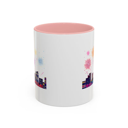 Accent Coffee Mug - Super kiddo with fireworks with text - [[{"value":"Wonderwear Kid"}]]
