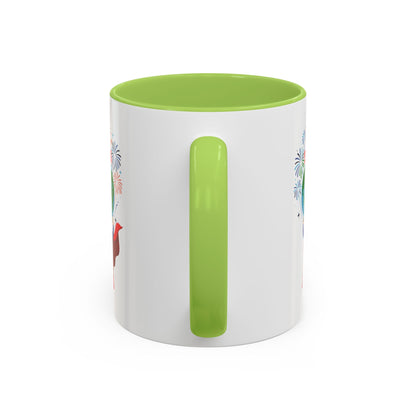 Accent Coffee Mug - Super kiddo holding globe - [[{"value":"Wonderwear Kid"}]]