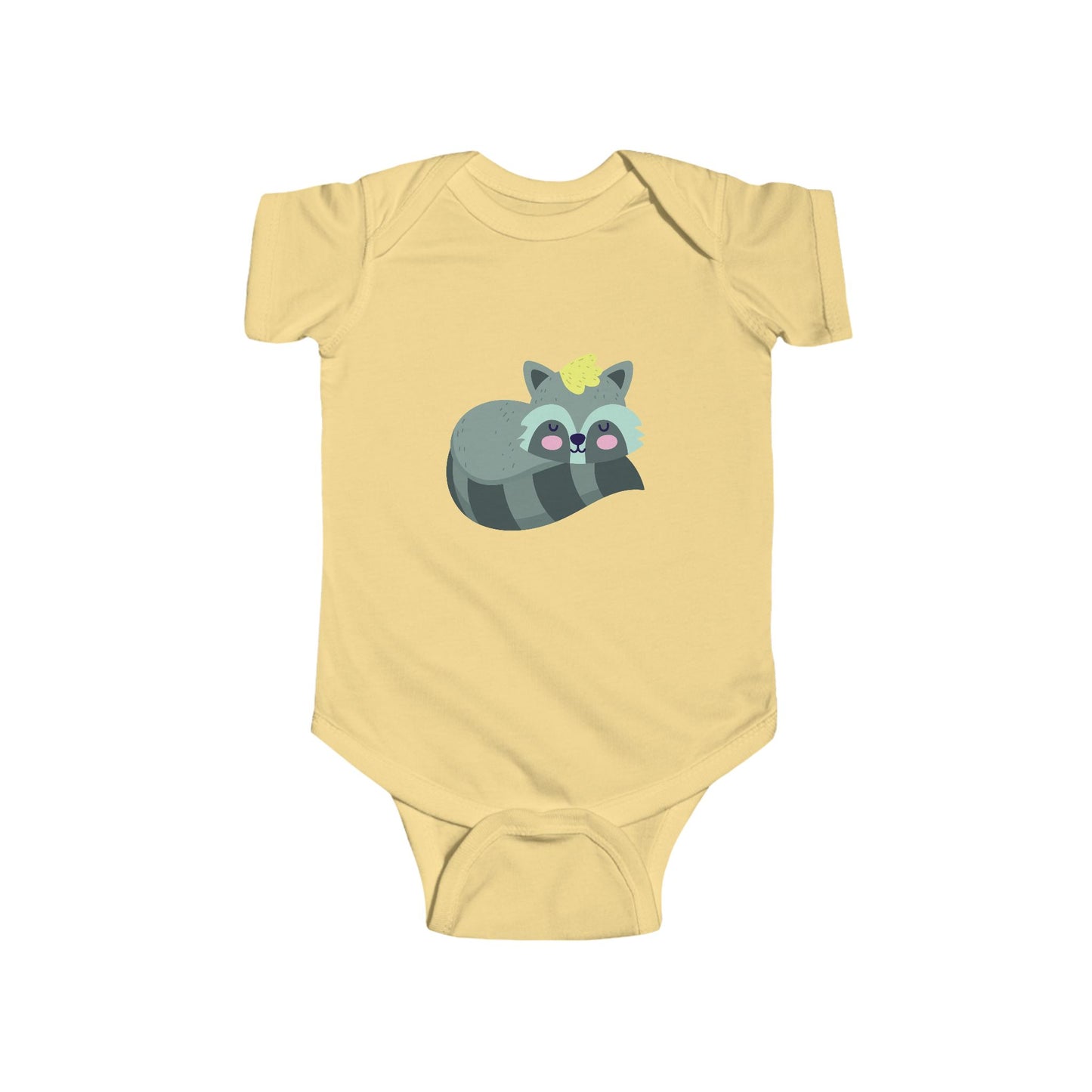 Infant Fine Jersey Bodysuit - Sleeping racoon