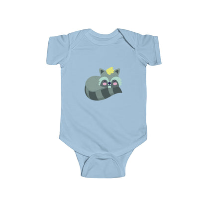 Infant Fine Jersey Bodysuit - Sleeping racoon Printify