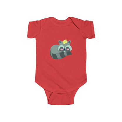 Infant Fine Jersey Bodysuit - Sleeping racoon Printify