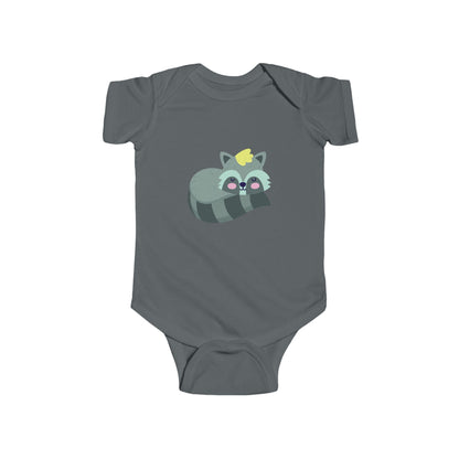 Infant Fine Jersey Bodysuit - Sleeping racoon Printify