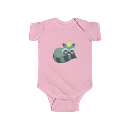 Infant Fine Jersey Bodysuit - Sleeping racoon Printify