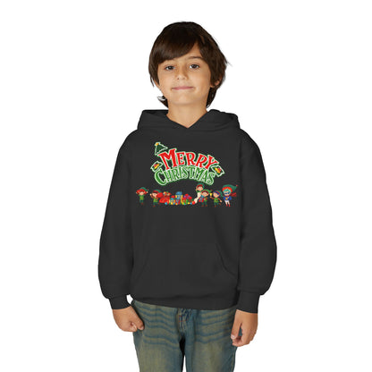 Youth Heavy Blend Hooded Sweatshirt - Merry christmas from super friends - [[{"value":"Wonderwear Kid"}]]