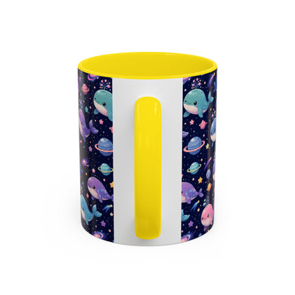 Accent Coffee Mug  (11/15 oz) - Cosmic Whale Adventure