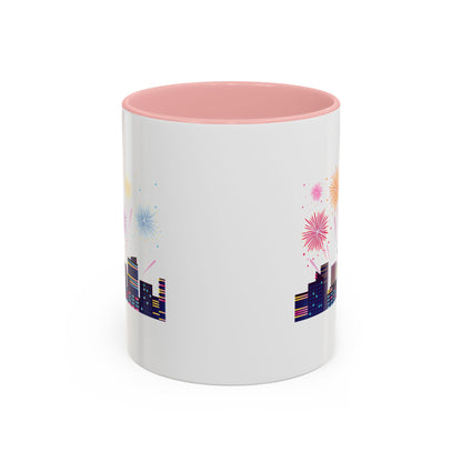 Accent Coffee Mug - Super kiddo with fireworks - [[{"value":"Wonderwear Kid"}]]