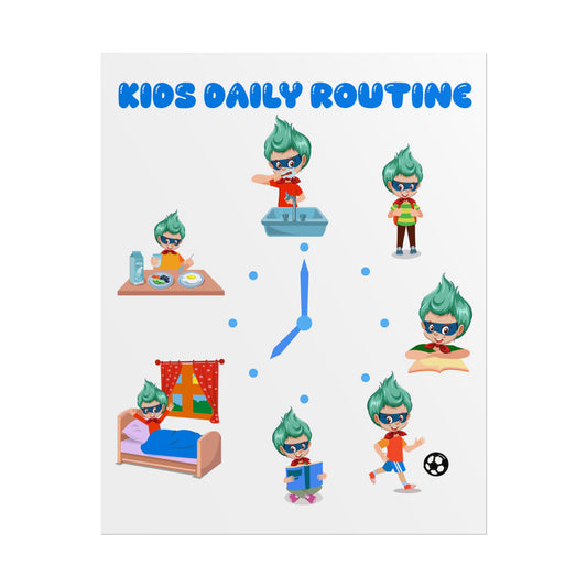 Rolled Posters - Super kiddo daily routine - [[{"value":"Wonderwear Kid"}]]