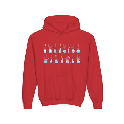 Youth Heavy Blend Hooded Sweatshirt - Set of flower vase Printify