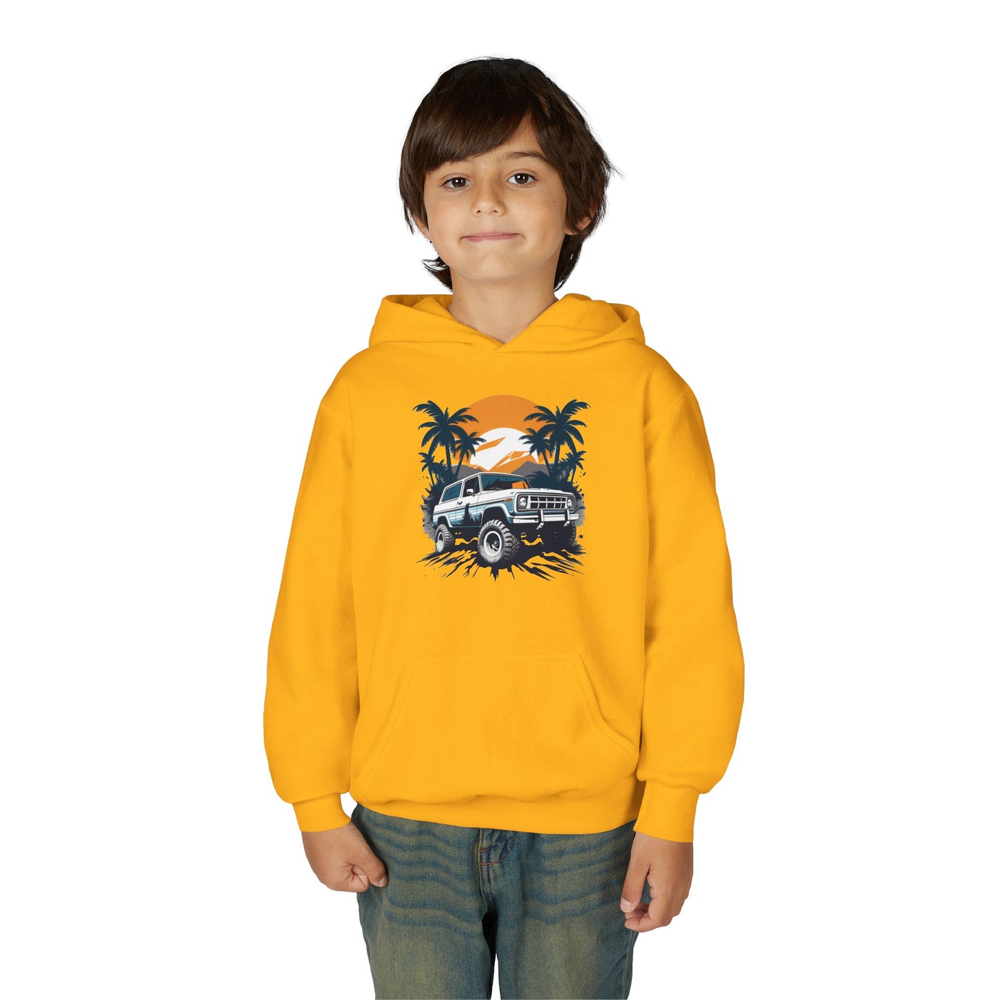 Youth Heavy Blend Hooded Sweatshirt - Off road car