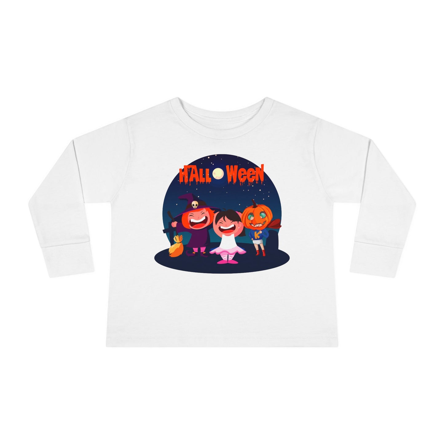 Toddler Long Sleeve Tee - Super kiddo wearing pumpkin - [[{"value":"Wonderwear Kid"}]]