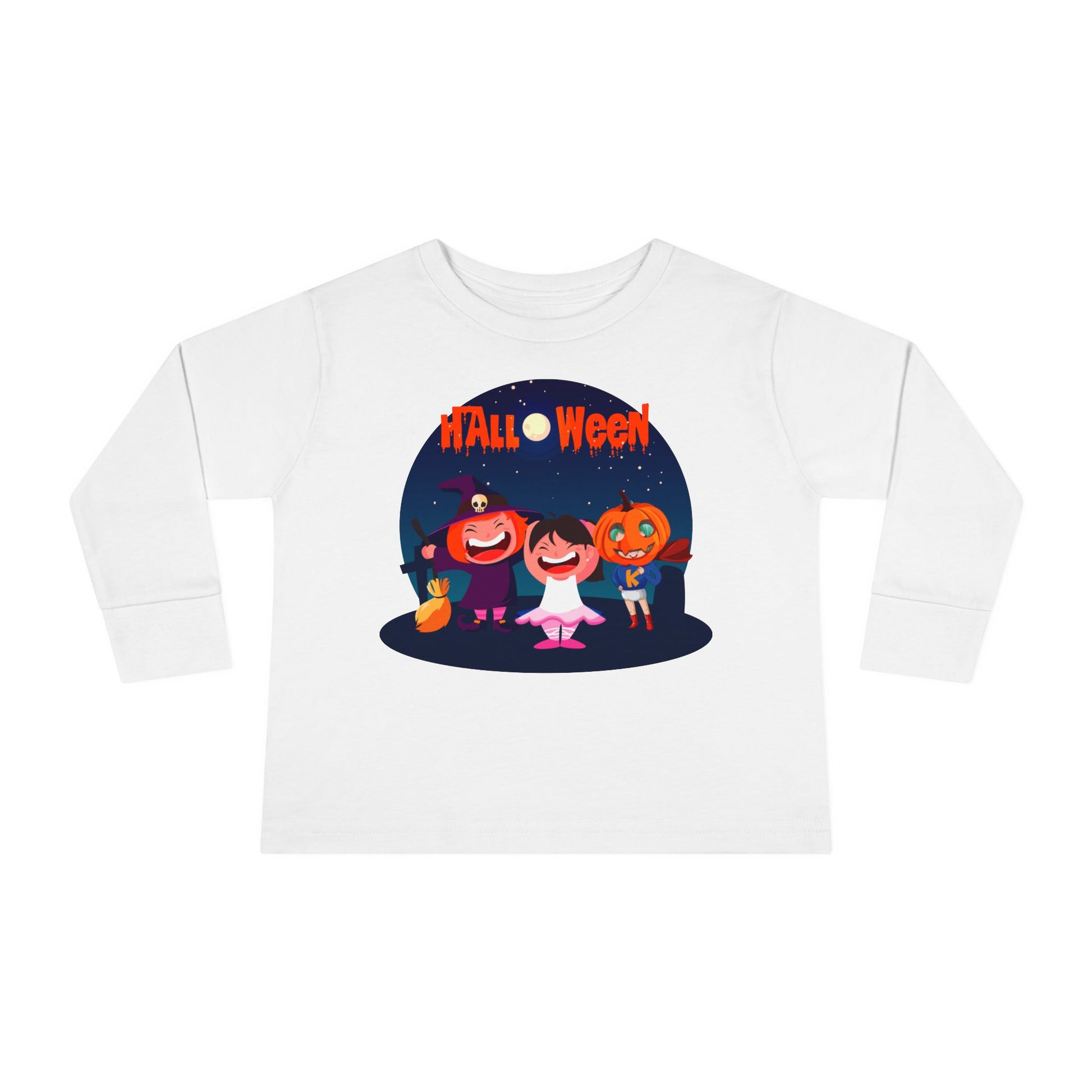 Toddler Long Sleeve Tee - Super kiddo wearing pumpkin - [[{"value":"Wonderwear Kid"}]]