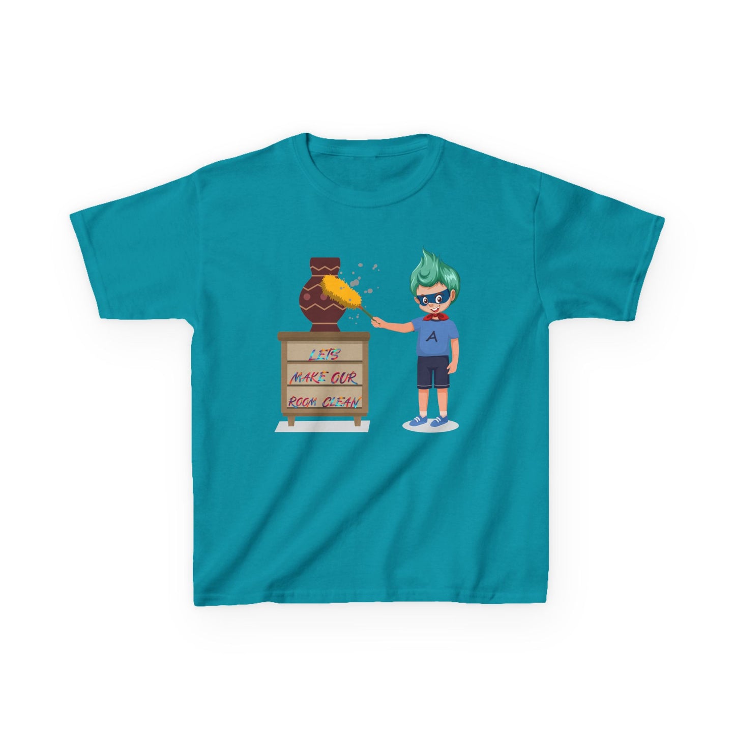 Kids Heavy Cotton™ Tee - Super kiddo cleaning a vase - [[{"value":"Wonderwear Kid"}]]