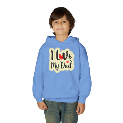 Youth Heavy Blend Hooded Sweatshirt - i love my dad Printify