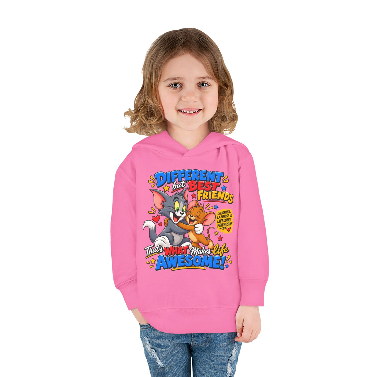 Toddler Hoodie — Tom and Jerry - Different, Best Friends